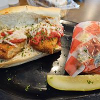 Chick'n parm at Holy Land Middle Eastern Market in Knoxville