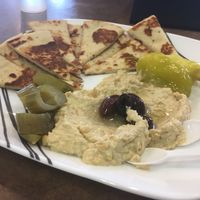 Original hummus with pita  at Holy Land Middle Eastern Market in Knoxville