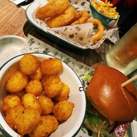Harlem Fake burger with tater tots    at Fat Hippo in Cardiff