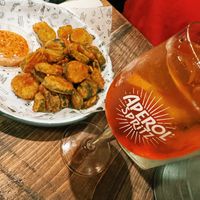 Frickles with vegan burger sauce   at Fat Hippo in Cardiff