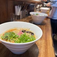 Good vegan ramen! You should get extra noodle if you are not on a diet. Also their garlic oil is👌  at Noodle Factory Life in Oita