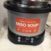 Complimentary miso soup  at BIBIBOP in Cary