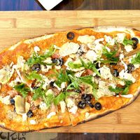 Vegan pizza  at La Plaza in Malaga