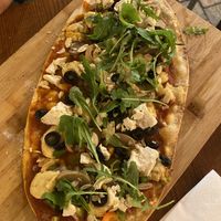 Vegan pizza  at La Plaza in Malaga