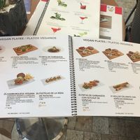 Vegan menu at La Plaza in Malaga