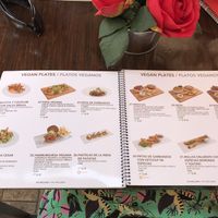 Vegan menu at La Plaza in Malaga