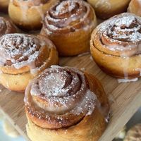 Cinnamon rolls  at PURALMA Vegan Bakery in San Jose