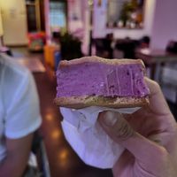 Sándwich helado de Mora lavanda 😍🤤   at PURALMA Vegan Bakery in San Jose
