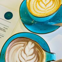 Specialty coffee. We only use plant-based milks and no additional charge for that 💚 at PURALMA Vegan Bakery in San Jose