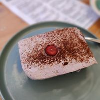 Strawberry tiramisu at PURALMA Vegan Bakery in San Jose