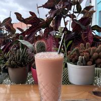 Papaya smoothiee  at PURALMA Vegan Bakery in San Jose