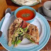 Club sandwich queso at PURALMA Vegan Bakery in San Jose