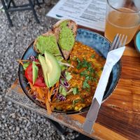 Omelette at PURALMA Vegan Bakery in San Jose