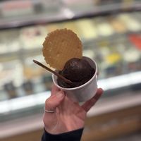 Chocolate ice cream scoop  at Sagui Ice Factory in Schweinfurt