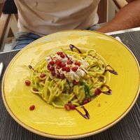 'Give peas a chance' pasta with creamy peas sauce, which my boyfriend really liked despite not liking peas (vegitarian) at Soul Kitchen in Dubrovnik