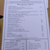 Breakfast menu (July 2025) at The Lakeside Cafe  in Llandrindod Wells