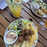Falafel souvlaki plate  at Bistro 66 in Beeston
