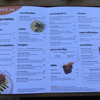 Vegan menu in June 2025  at Bistro 66 in Beeston