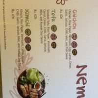 Menu  at Nowana in Kuilapalayam