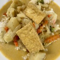 Vegan Yellow Curry with Tofu  at Thai Chili in Lumberton
