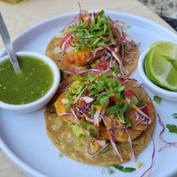 Octopus and shrimp tacos at The Forward Thinking Eatery in San Jose Del Cabo