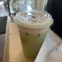 Strawberry Matcha Lattee  at Kits Beach Coffee in Vancouver