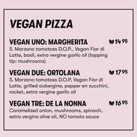 Current vegan menu (July 2024) 🌿  at Pizza Beppe in Eindhoven