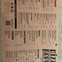 Updated menu   at Pizza Beppe in Eindhoven