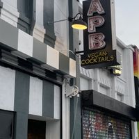 This is the front of the building that houses the bar APB.  at Niku Nashi Sushi in Los Angeles