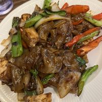 Drunken Noodles with Tofu  at Thai in the Mountain in Stowe
