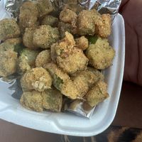 Fried okra   at 2 Phat Vegans in New Orleans