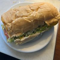 Hot Sausage Poboy with cheese   at 2 Phat Vegans in New Orleans