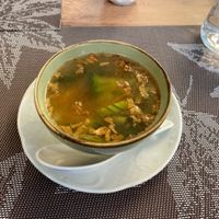 Vegetable Soup as a part of the daily menu  at Vinavegana in Vienna