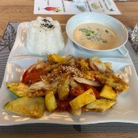 M3 menu with coconut soup  at Vinavegana in Vienna