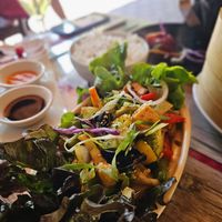 vegan tofu veggies at Momo Hut in Briancon