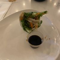 lemongrass tofu spring roll with soy sauce  at Bamboozle Cafe in Tampa