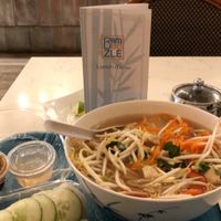 Super fresh and yummy flavors!! Pho and 2 fresh rolls:) at Bamboozle Cafe in Tampa