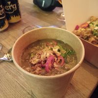 Was a great green lentil daal at Mad Kitchen Kolding in Kolding