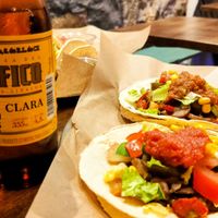 Taco and Mexican beer at Taco Taco in Lyon