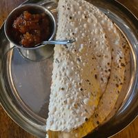 Papadam with onion chutney at Ghee Indian Kitchen in Kendall
