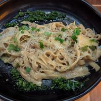 Tagliatelle

(celery root, black pepper miso, gremolata, parmesan) at Twelvemonth in Burlingame
