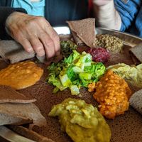 Combo Platter--100% Teff Injera at Little Africa in Grand Rapids