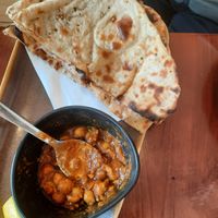 Potato stuffed bread with chickpea caurry at 22 Yards in Craigieburn