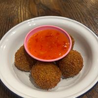 Green curry rice fried balls   at Cafe Isan - JVC in Dubai