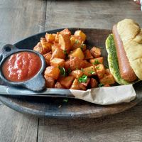 That choripán was delicious at Axul Cafe in Concepcion De Ataco