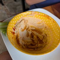 The hummus almost gone at Axul Cafe in Concepcion De Ataco