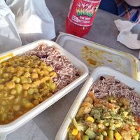 Chickpea curry and vegetables curry at Tickle Me - VEGAN in South East London