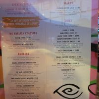 Menu at The Camden Eye in North West London
