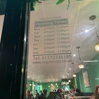 opening times  at Vegan India - Gloucester Rd in Bristol