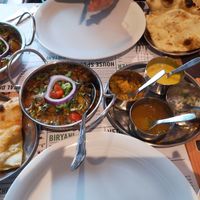 The pickle plate and a garlic naan at Vegan India - Gloucester Rd in Bristol